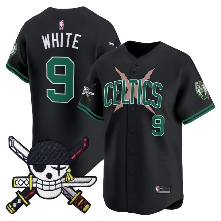 Men's Boston Celtics x One Piece Patch Vapor Baseball Jersey #9 Derrick White