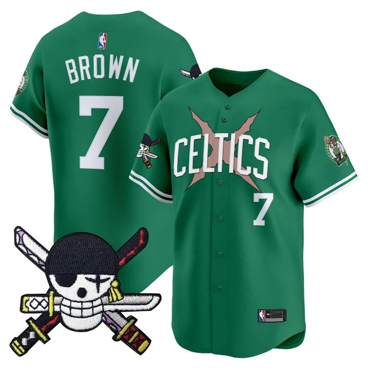Men's Boston Celtics x One Piece Patch Vapor Baseball Jersey icon #7 Jaylen Brown
