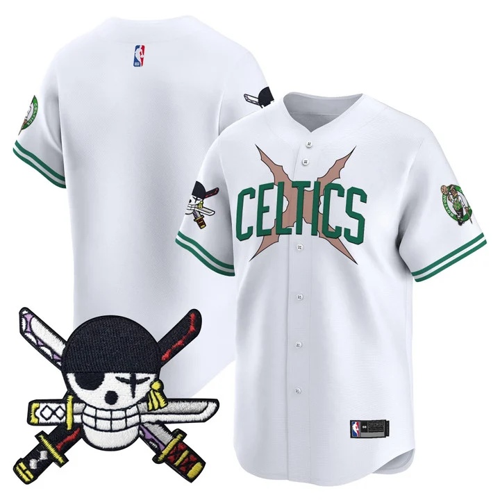 Men's Boston Celtics x One Piece Patch Vapor Baseball Jersey white blank