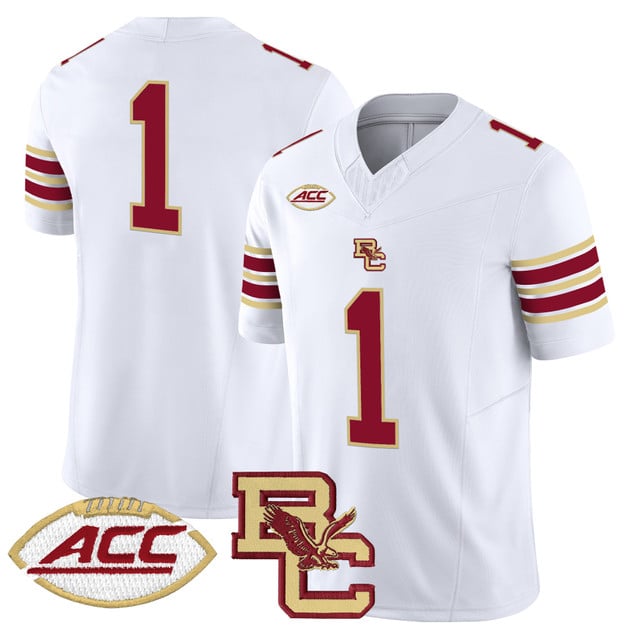 Men's Boston College Eagles 2025 Vapor Limited Jersey WHITE#1