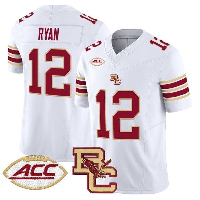 Men's Boston College Eagles 2025 Vapor Limited Jersey WHITE#12 MATT RYAN