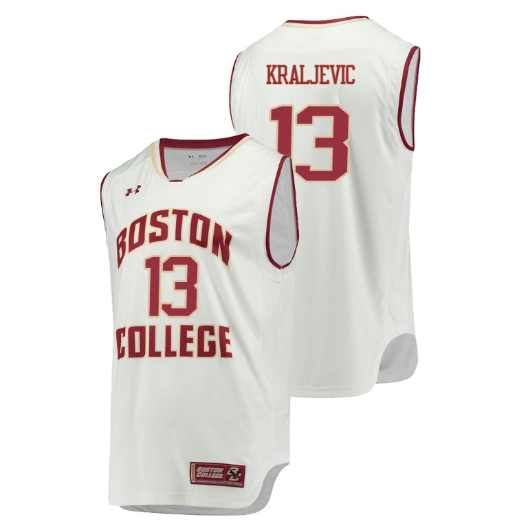 Men's Boston College Eagles White Luka Kraljevic College Basketball Replica Jersey