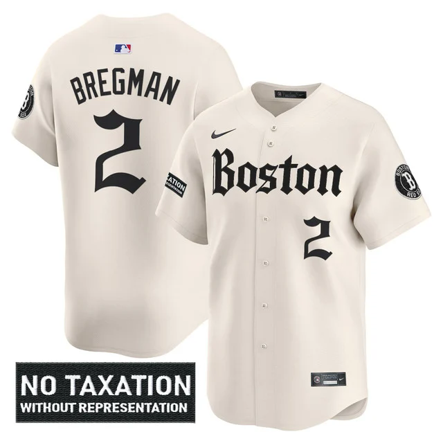 Men's Boston Red Sox 'Retro Newspaper Edition' Vapor Premier Limited Jersey CREAM #2 ALEX BREGMAN.webp
