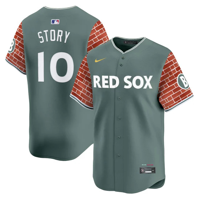 Men's Boston Red Sox 2025 Fenway Red Brick Style Vapor Premier Limited Jersey #10 TREVOR STORY.webp