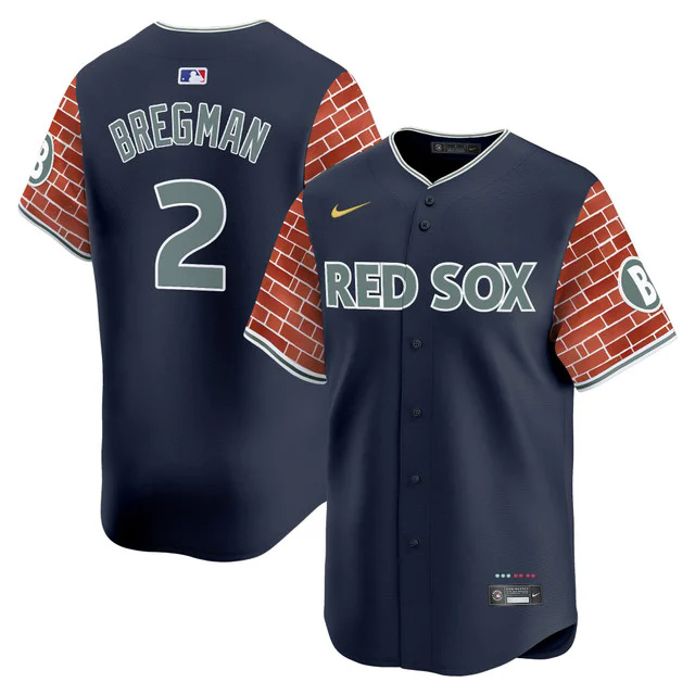 Men's Boston Red Sox 2025 Fenway Red Brick Style Vapor Premier Limited Jersey NAVY #2 ALEX BREGMAN.webp