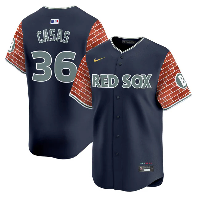 Men's Boston Red Sox 2025 Fenway Red Brick Style Vapor Premier Limited Jersey NAVY #36 TRISTON CASAS.webp