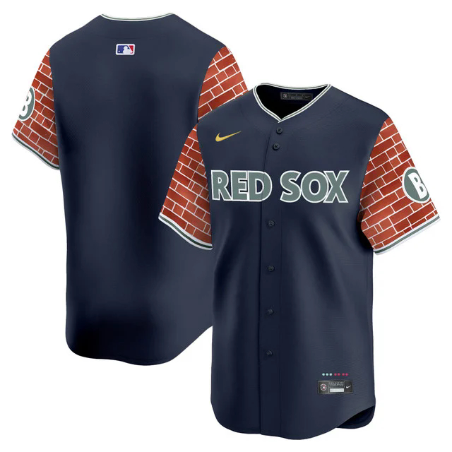Men's Boston Red Sox 2025 Fenway Red Brick Style Vapor Premier Limited Jersey NAVY BLANK.webp
