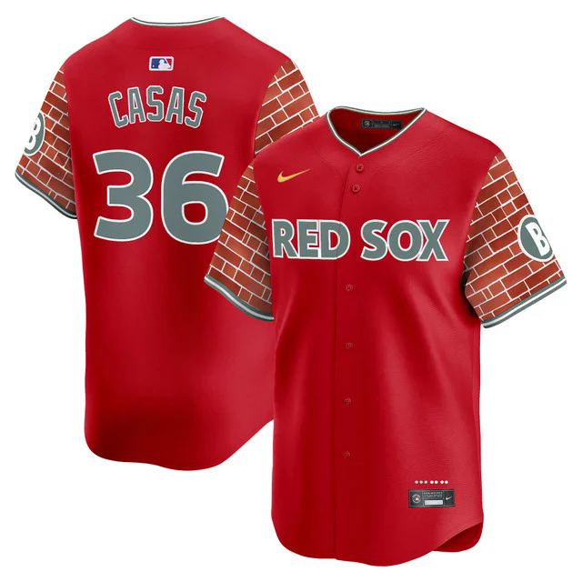 Men's Boston Red Sox 2025 Fenway Red Brick Style Vapor Premier Limited Jersey RED #36 TRISTON CASAS.webp