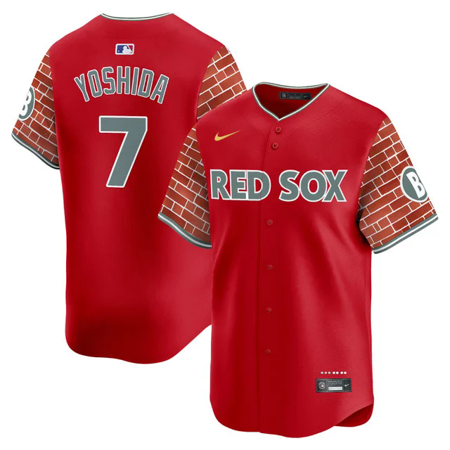 Men's Boston Red Sox 2025 Fenway Red Brick Style Vapor Premier Limited Jersey RED #7 MASATAKA YOSHIDA.webp