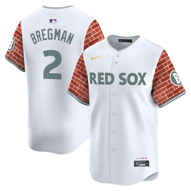 Men's Boston Red Sox 2025 Fenway Red Brick Style Vapor Premier Limited Jersey WHITE #2 ALEX BREGMAN.webp