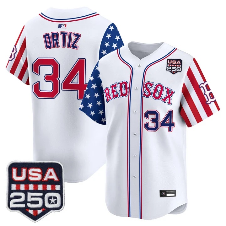 Men's Boston Red Sox America 250 Edition Vapor Premier Limited Jersey #34 DAVID ORTIZ