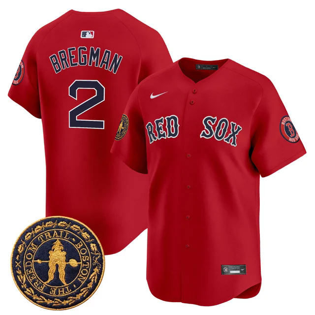 Men's Boston Red Sox Freedom Trail Patch Vapor Premier Limited Jersey #2 ALEX BREGMAN RED.webp (1)