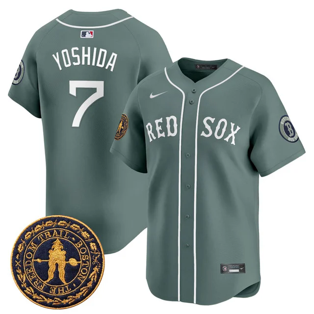 Men's Boston Red Sox Freedom Trail Patch Vapor Premier Limited Jersey #7 MASATAKA YOSHIDA.webp