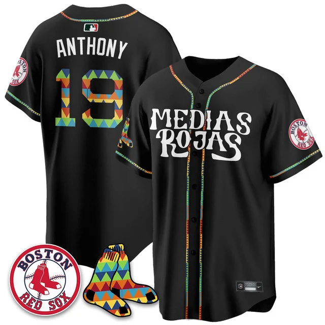 Men's Boston Red Sox Medias Rojas Limited Jersey - All Stitched black  #19 roman anthony