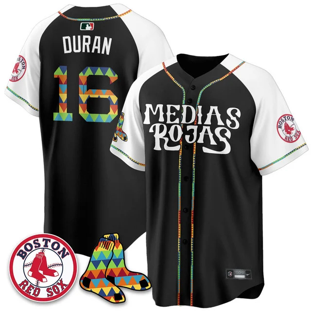 Men's Boston Red Sox Medias Rojas Limited Jersey - All Stitched black alternate #16 jarren duran