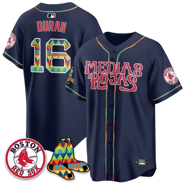 Men's Boston Red Sox Medias Rojas Limited Jersey - All Stitched navy #16 jarren duran
