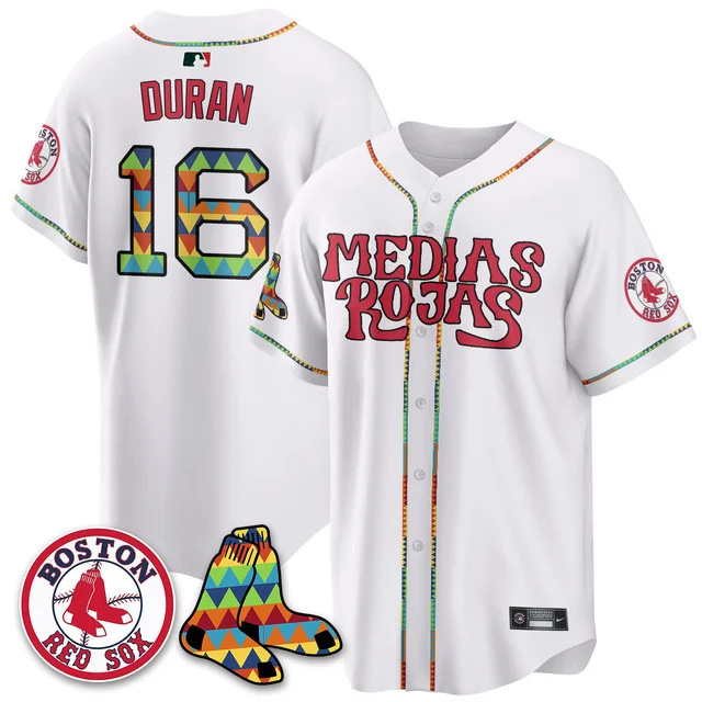 Men's Boston Red Sox Medias Rojas Limited Jersey - All Stitched white #16 jarren duran