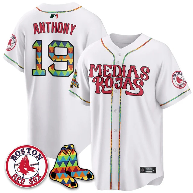 Men's Boston Red Sox Medias Rojas Limited Jersey - All Stitched white #19 roman anthony