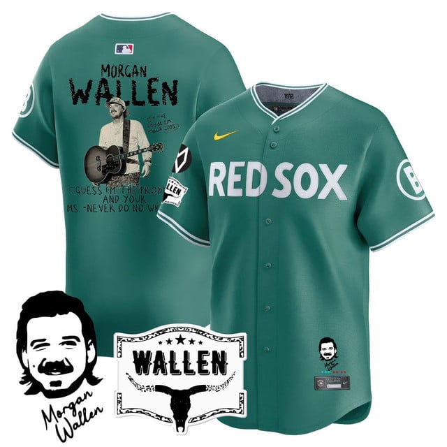 Men's Boston Red Sox Morgan Wallen 2025 Jersey - All Stitched City Connect 2025 Tour