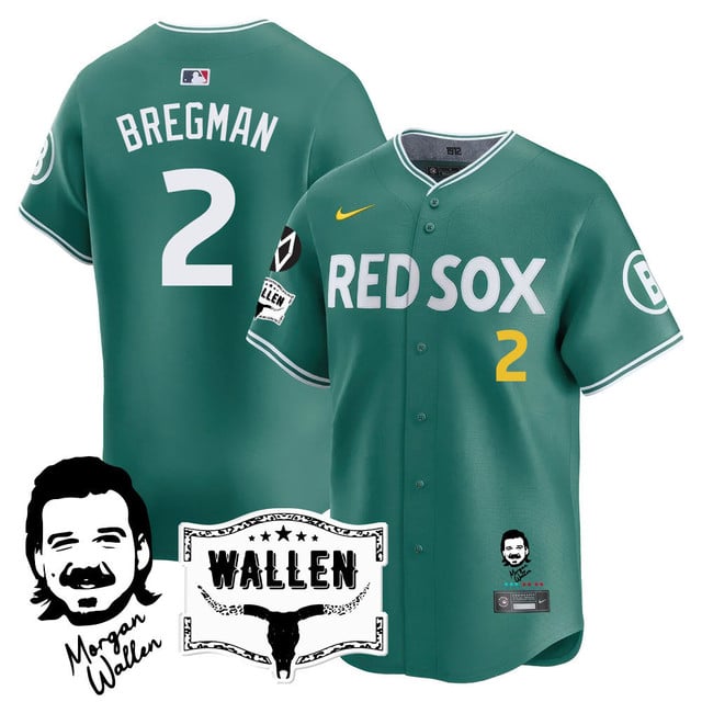 Men's Boston Red Sox Morgan Wallen 2025 Jersey - All Stitched City Connect Alex Bregman - 2