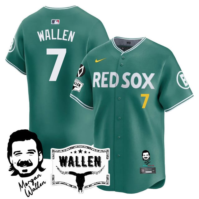 Men's Boston Red Sox Morgan Wallen 2025 Jersey - All Stitched City Connect Wallen #7 - 7