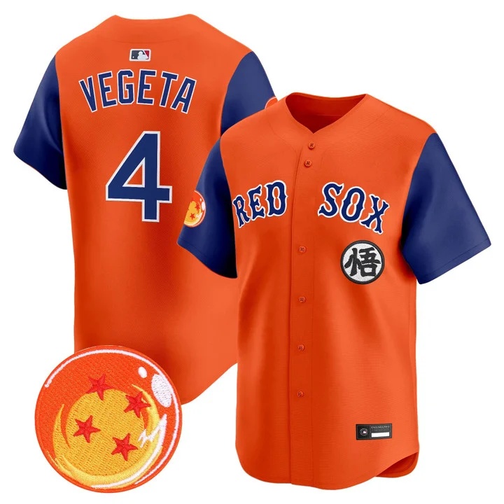 Men's Boston Red Sox x Dragon Ball Vapor Premier Limited Jersey ALTERNATE #4 VEGETA
