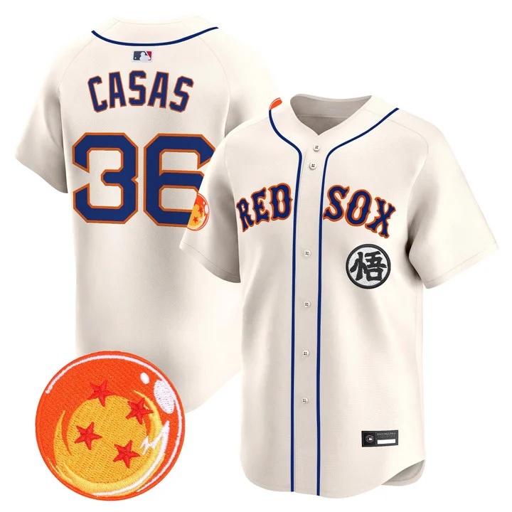 Men's Boston Red Sox x Dragon Ball Vapor Premier Limited Jersey CREAM #36 TRISTON CASAS