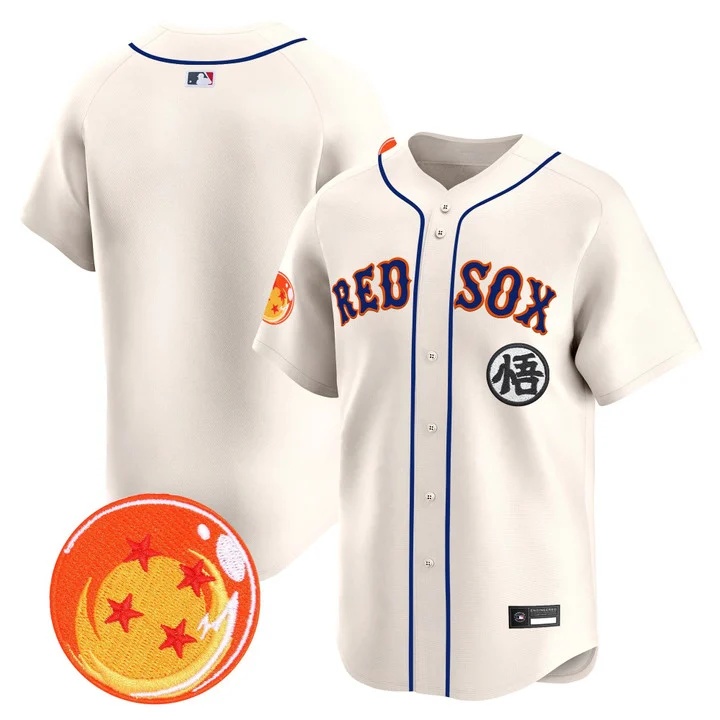 Men's Boston Red Sox x Dragon Ball Vapor Premier Limited Jersey CREAM BLANK
