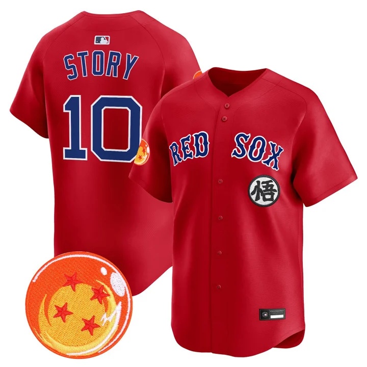 Men's Boston Red Sox x Dragon Ball Vapor Premier Limited Jersey RED #10 TREVOR STORY