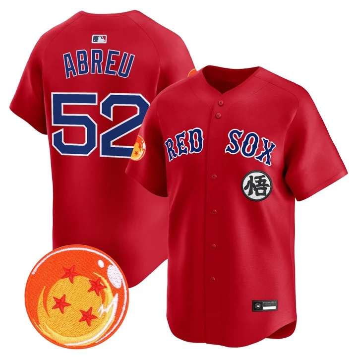 Men's Boston Red Sox x Dragon Ball Vapor Premier Limited Jersey RED #52 WILYER ABREU
