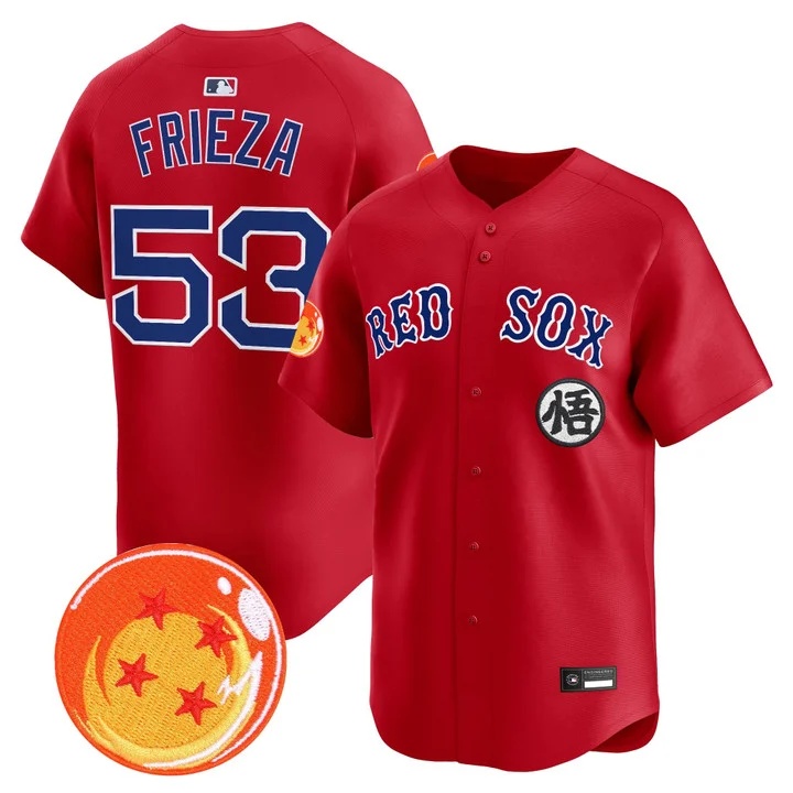Men's Boston Red Sox x Dragon Ball Vapor Premier Limited Jersey RED #53 FRIEZA