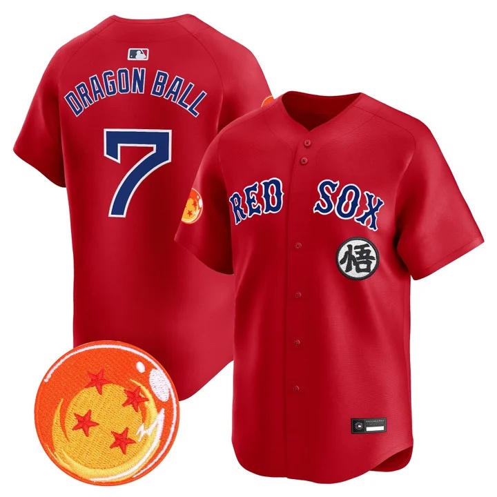 Men's Boston Red Sox x Dragon Ball Vapor Premier Limited Jersey RED #7 DRAGON BALL
