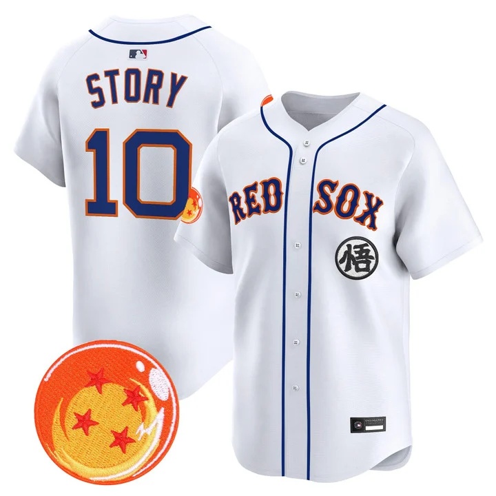Men's Boston Red Sox x Dragon Ball Vapor Premier Limited Jersey WHITE #10 TREVOR STORY