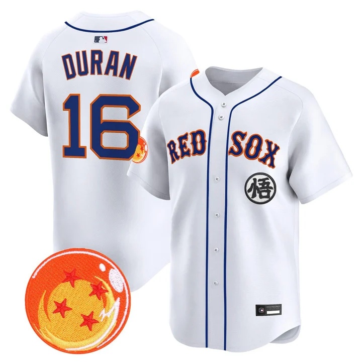 Men's Boston Red Sox x Dragon Ball Vapor Premier Limited Jersey WHITE #16 JARREN DURAN
