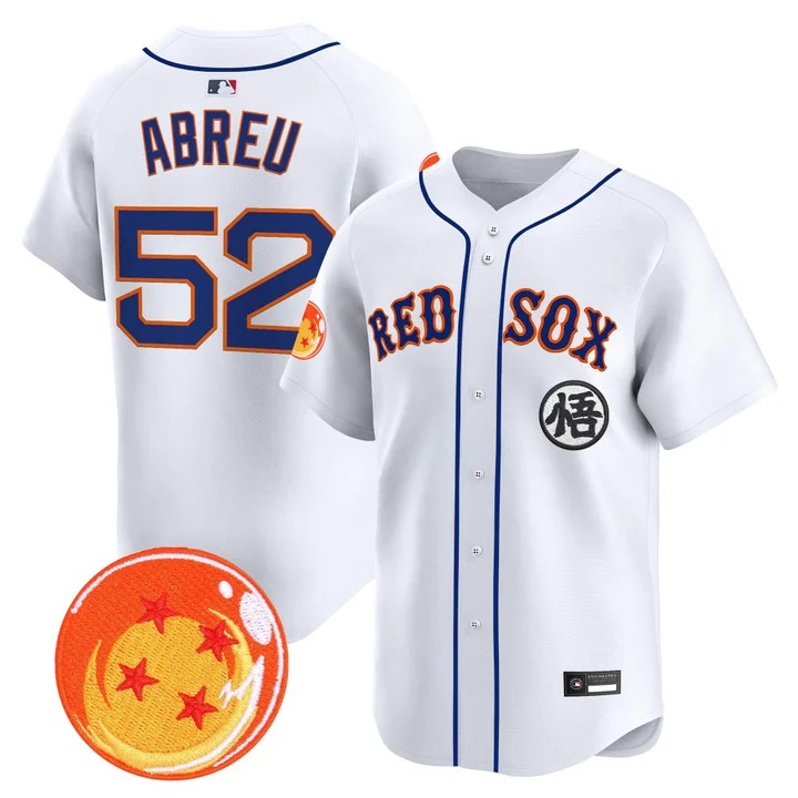Men's Boston Red Sox x Dragon Ball Vapor Premier Limited Jersey WHITE #52 WILYER ABREU