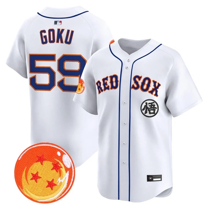 Men's Boston Red Sox x Dragon Ball Vapor Premier Limited Jersey WHITE #59 SON GOKU