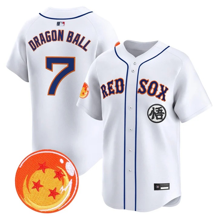 Men's Boston Red Sox x Dragon Ball Vapor Premier Limited Jersey WHITE #7 DRAGON BALL