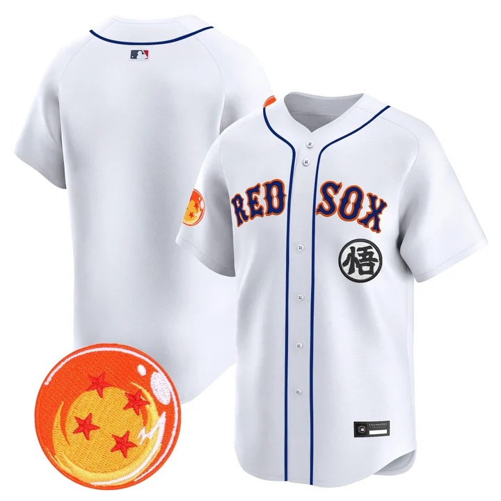Men's Boston Red Sox x Dragon Ball Vapor Premier Limited Jersey WHITE BLANK