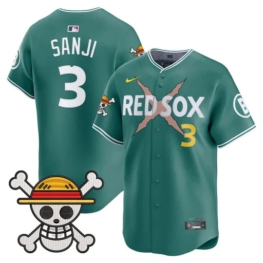 Men's Boston Red Sox x One Piece Vapor Premier Limited Jersey CITY CONNECT#3 SANJI