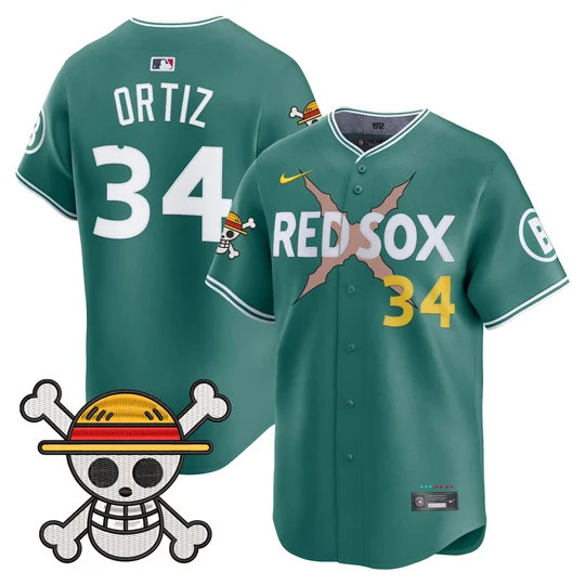 Men's Boston Red Sox x One Piece Vapor Premier Limited Jersey CITY CONNECT#34 DAVID ORTIZ
