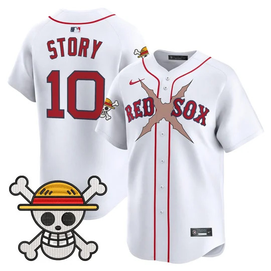 Men's Boston Red Sox x One Piece Vapor Premier Limited Jersey WHITE#10 TREVOR STORY