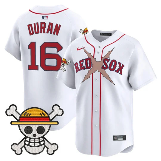 Men's Boston Red Sox x One Piece Vapor Premier Limited Jersey WHITE#16 JARREN DURAN