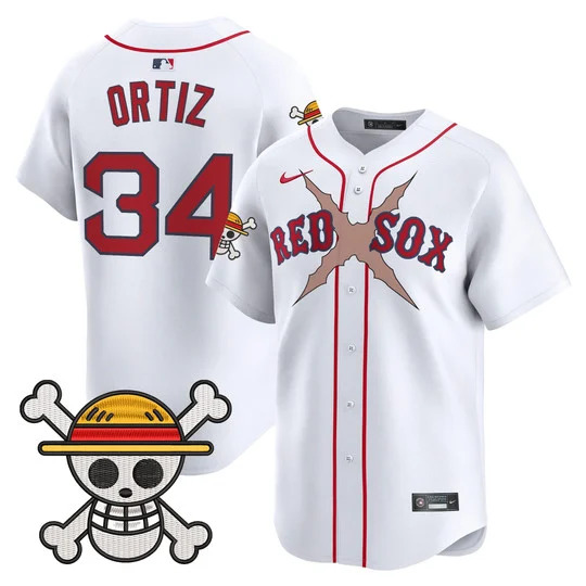 Men's Boston Red Sox x One Piece Vapor Premier Limited Jersey WHITE#34 DAVID ORTIZ