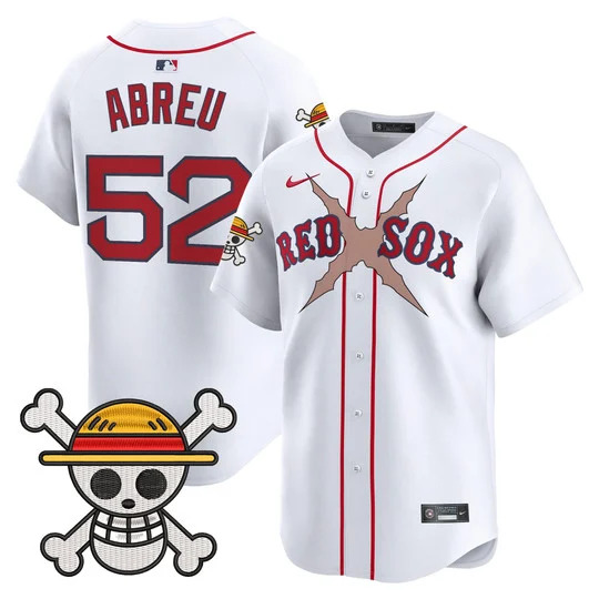 Men's Boston Red Sox x One Piece Vapor Premier Limited Jersey WHITE#52 WILYER ABREU