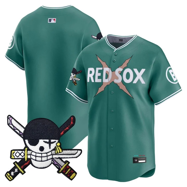 Men's Boston Red Sox x One Piece Zoro Patch Vapor Premier Limited Jersey CITY CONNECT BLANK