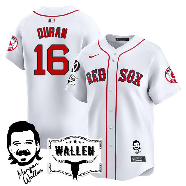 Men's Boston White Sox Morgan Wallen 2025 Jersey - All Stitched White Jarren Duran - 16