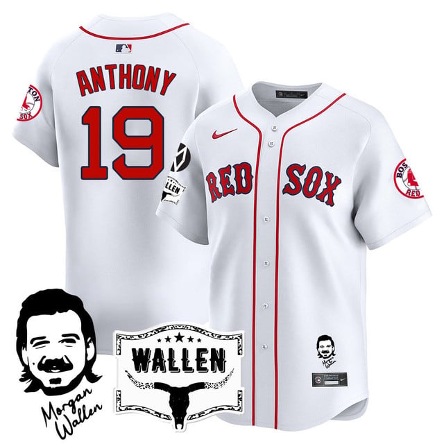 Men's Boston White Sox Morgan Wallen 2025 Jersey - All Stitched White Roman Anthony - 19