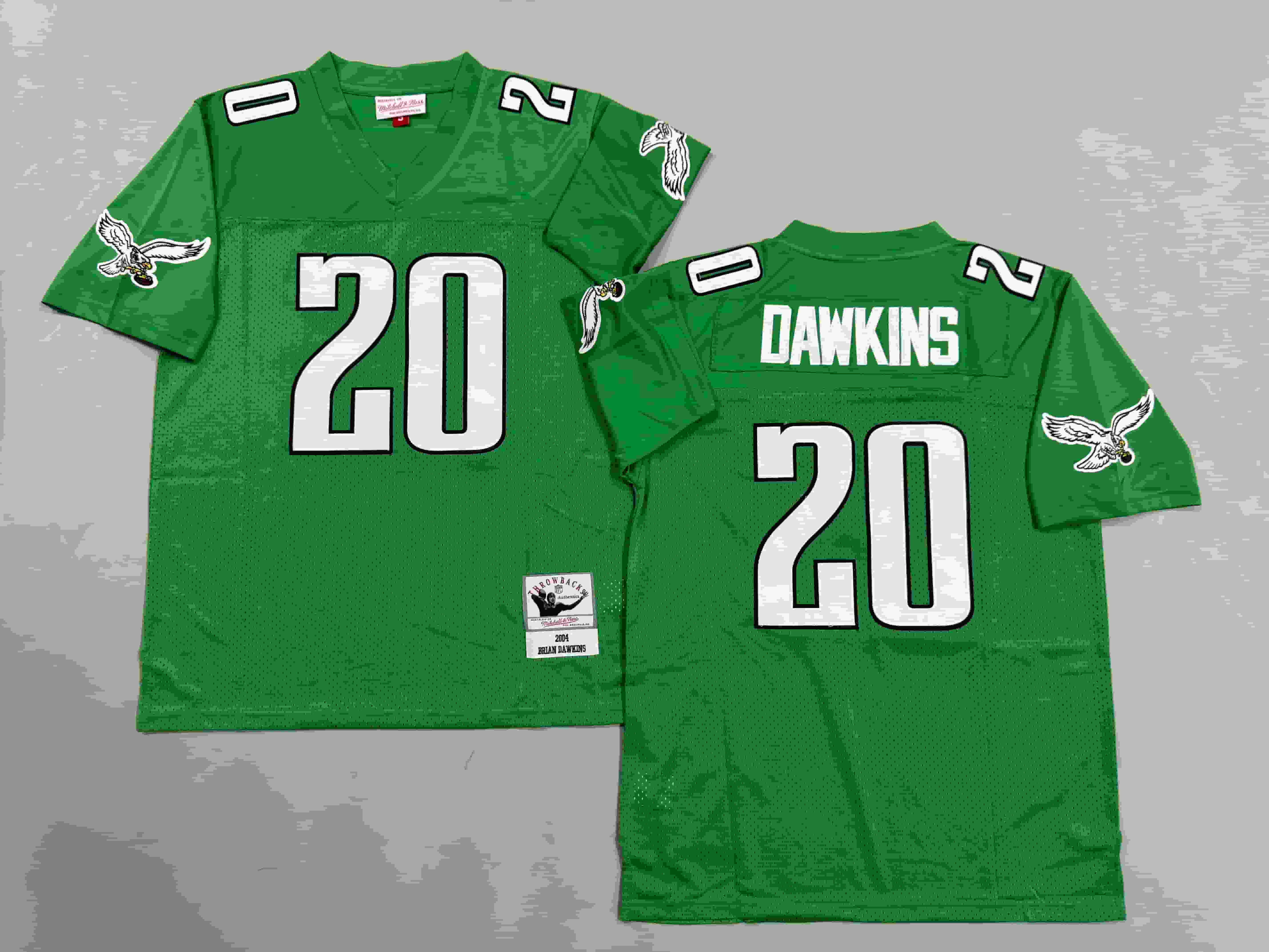 Men's Brian Dawkins Kelly Green Philadelphia Eagles.