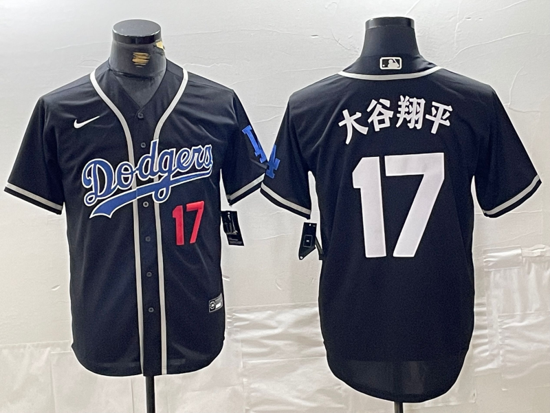 Men's Brooklyn Dodgers #17 ?¤§è°·????13 Black Cool Base With Patch Stitched Baseball Jerseys