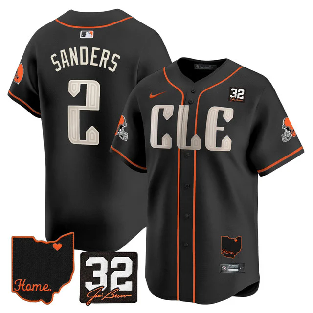 Men's Browns #32 Jim Brown Memorial & Home Patch Vapor Premier Limited Jersey BLACK #2 SHEDEUR SANDERS.webp
